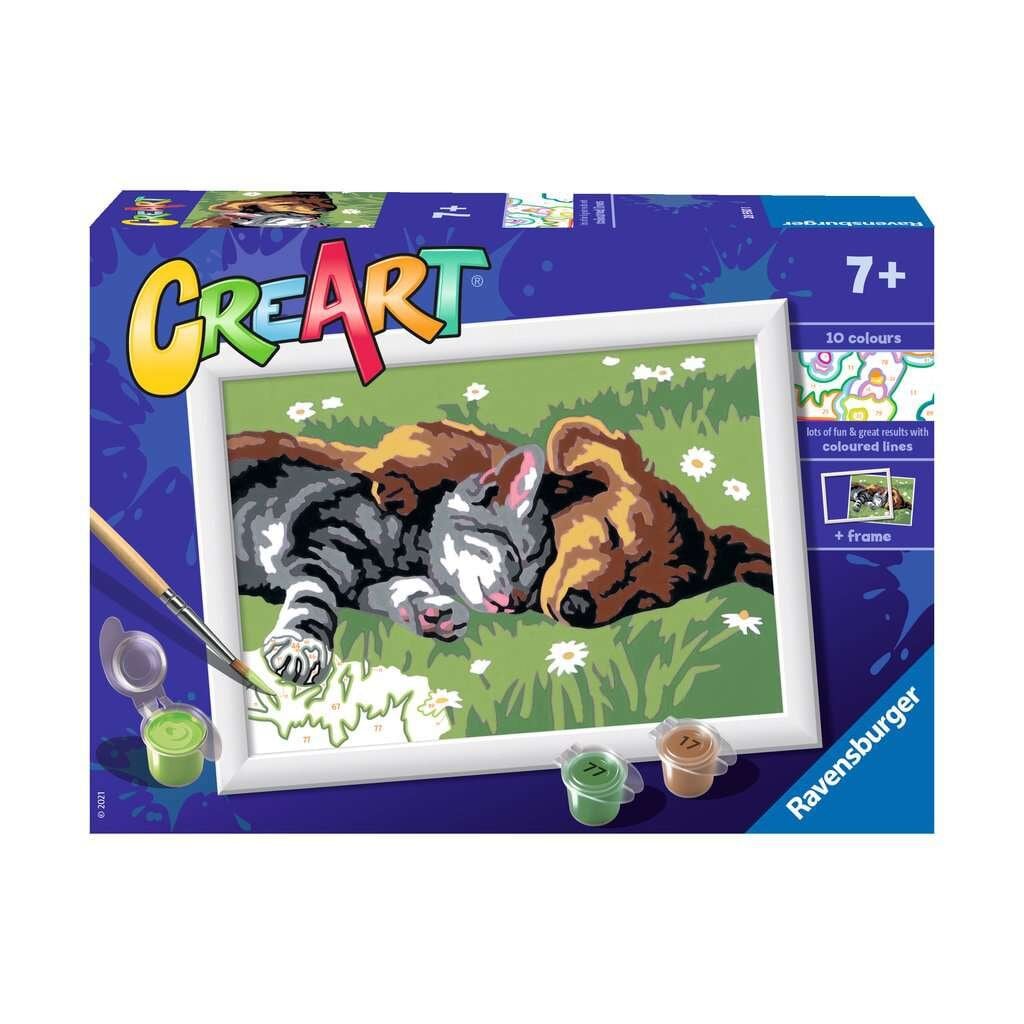 Ravensburger CreArt Kids - Peinture Par Numéros Chaton Et Lapin - Kit Creative 7 Ans Et +