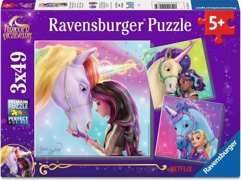 Ravensburger Palapeli - Unicorn Academy 3x49 palaa