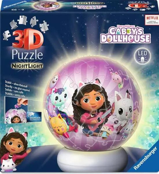 Ravensburger 3D Palapeli - Gabby's Dollhouse yövalo 72 palaa