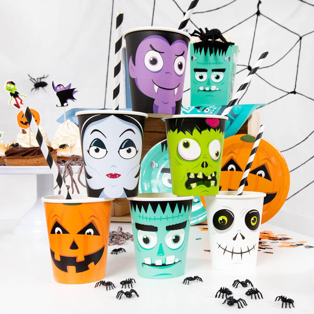 Halloween Monsters Pahvimukit 6 kpl