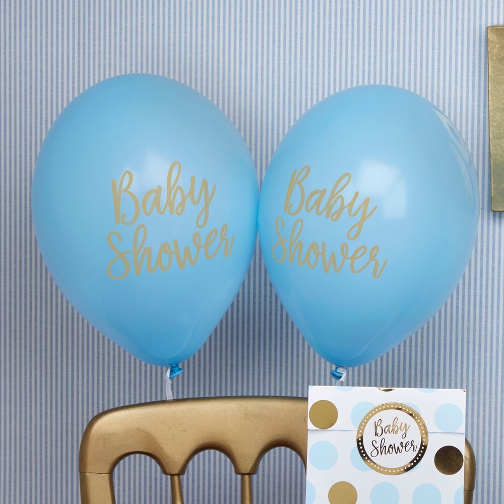 Baby Pattern Sininen, Ilmapallot Baby Shower 8 kpl