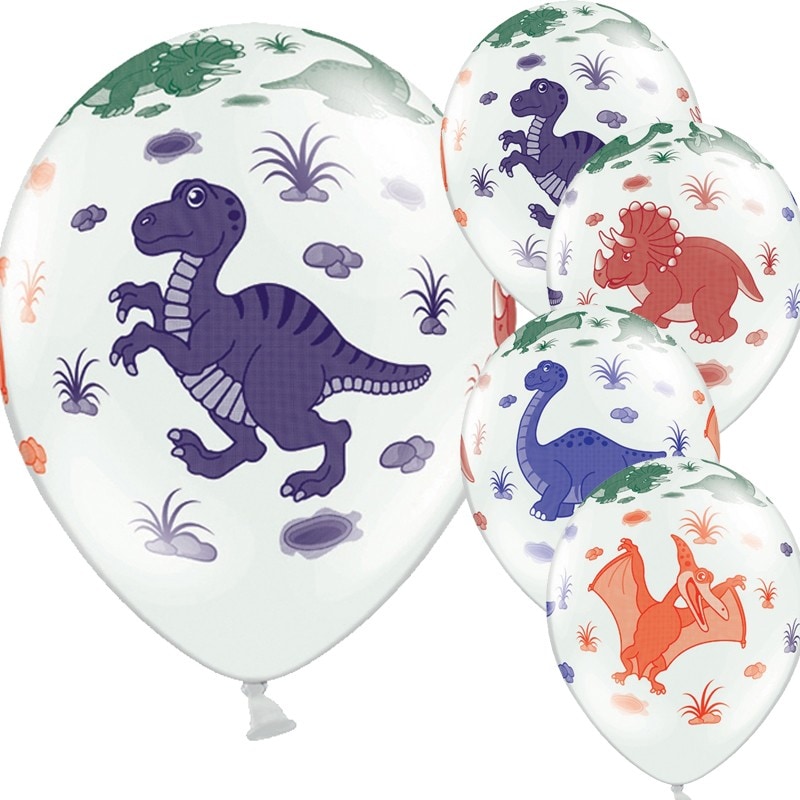 Ilmapallot Dinosaurukset - Valkoiset 6 kpl