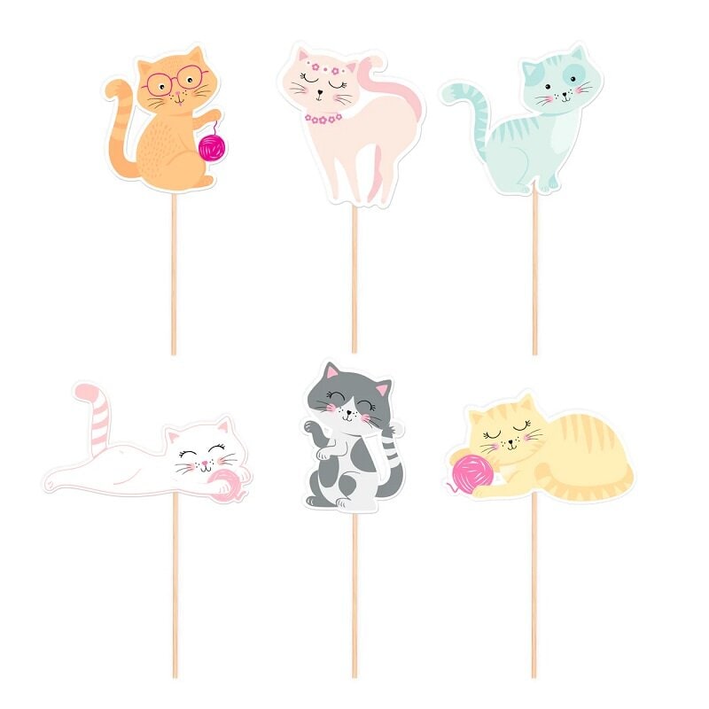 Kissa Cake Toppers 6 kpl