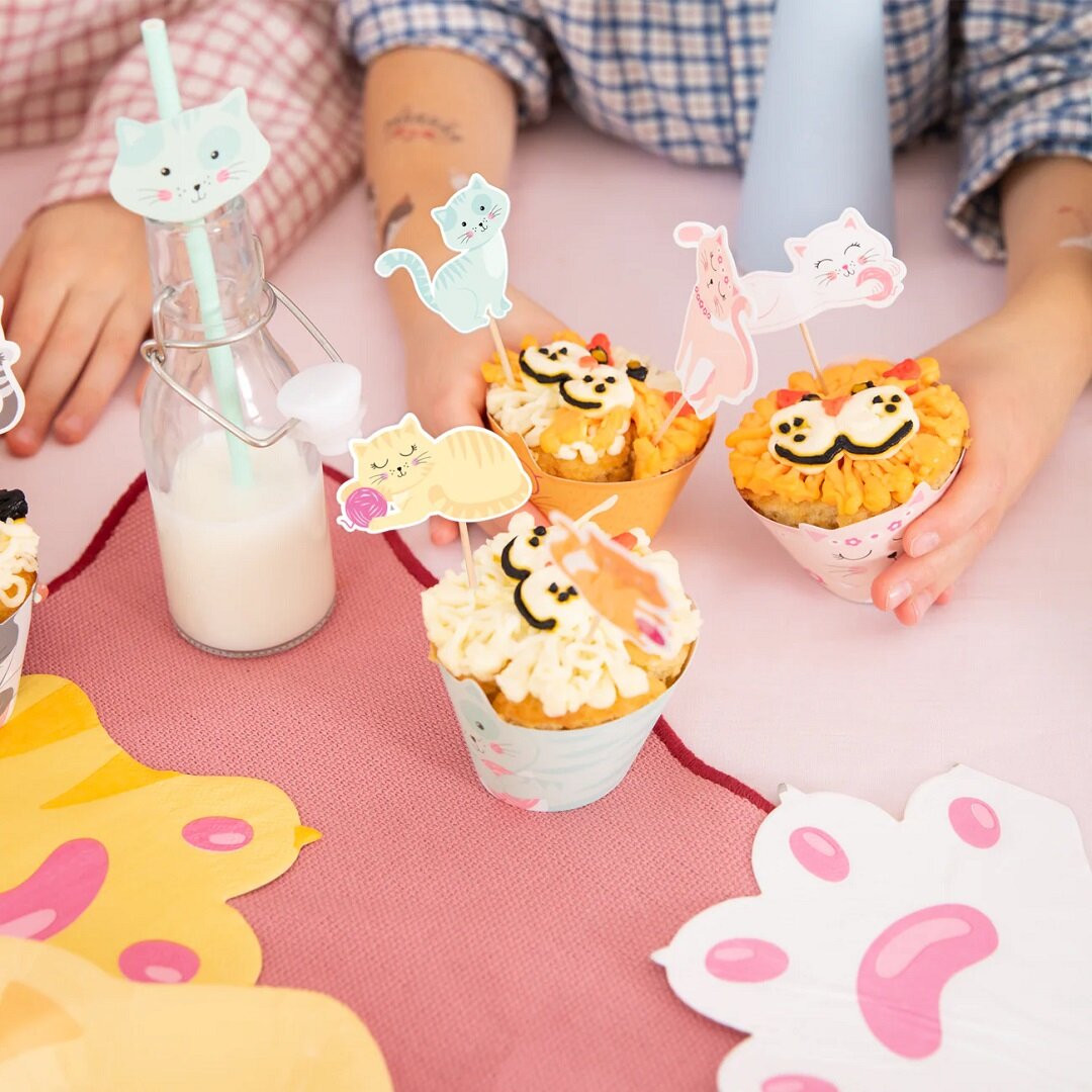 Kissa muffinssikoristeet 6 kpl