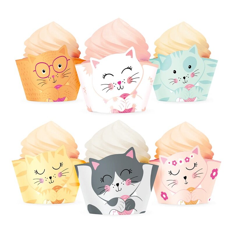 Kissa muffinssikoristeet 6 kpl
