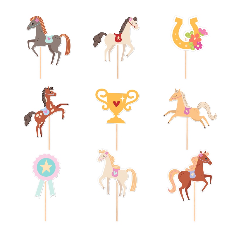 Hevoset Cake Toppers 9 kpl