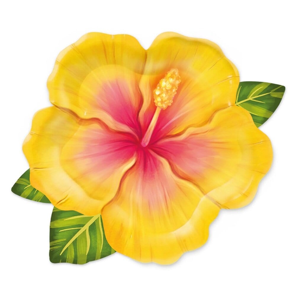 Muotoillut lautaset Trooppiset kukat Aloha 6 kpl