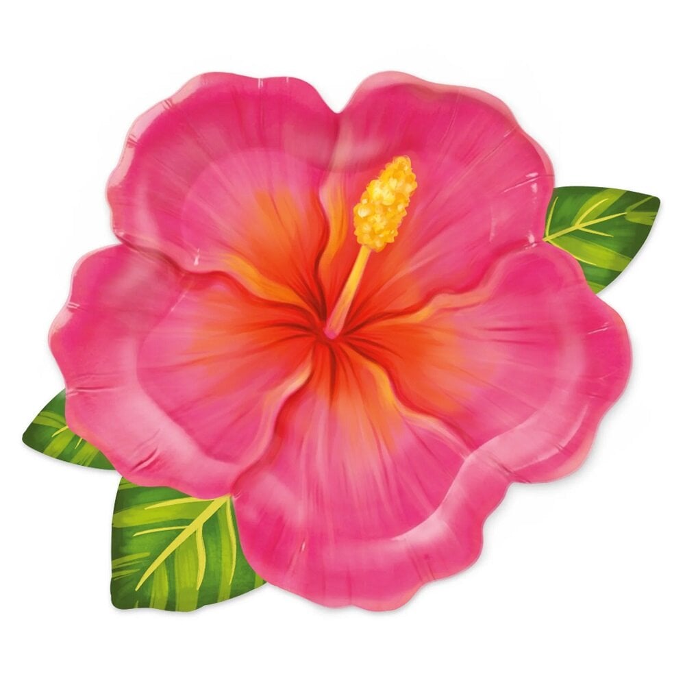 Muotoillut lautaset Trooppiset kukat Aloha 6 kpl