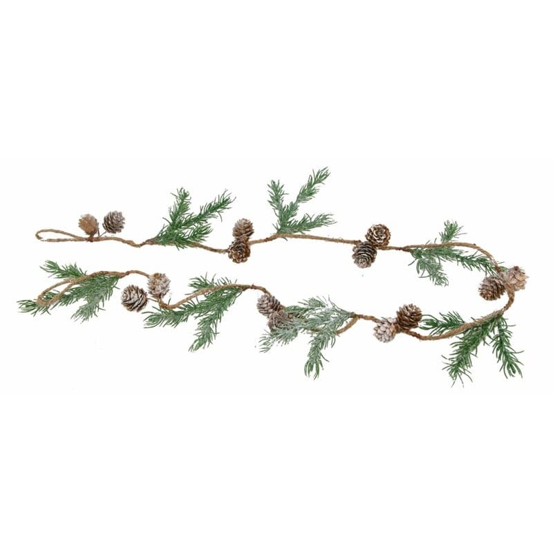 Joulun viirinauha kuusenoksilla ja kävyillä 122 cm