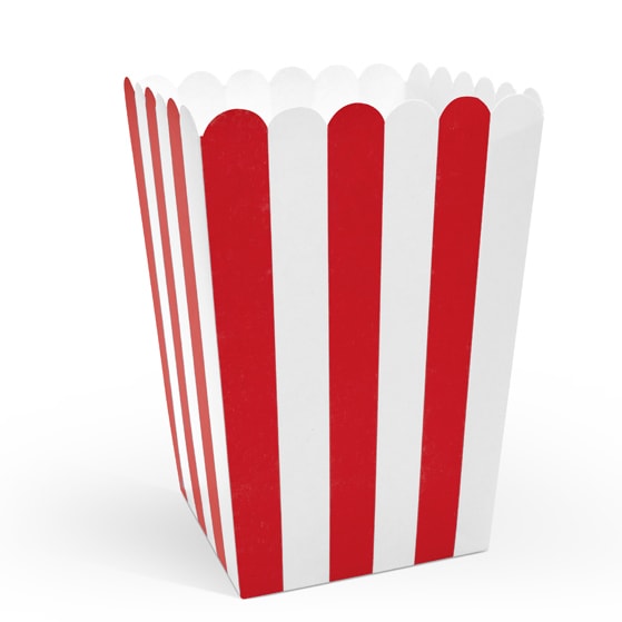 Popcornrasia - Raidallinen Punavalkoinen 6 kpl