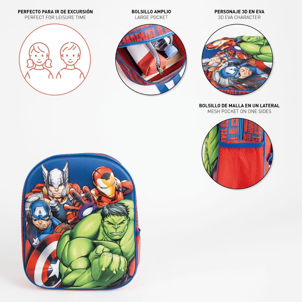 Avengers Lasten reppu 3D-efektillä