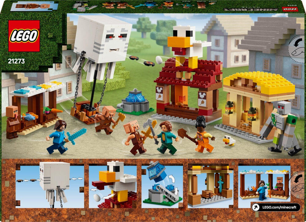 LEGO Minecraft - Hornanhenki-kuumailmapallon hyökkäys kylään 10+