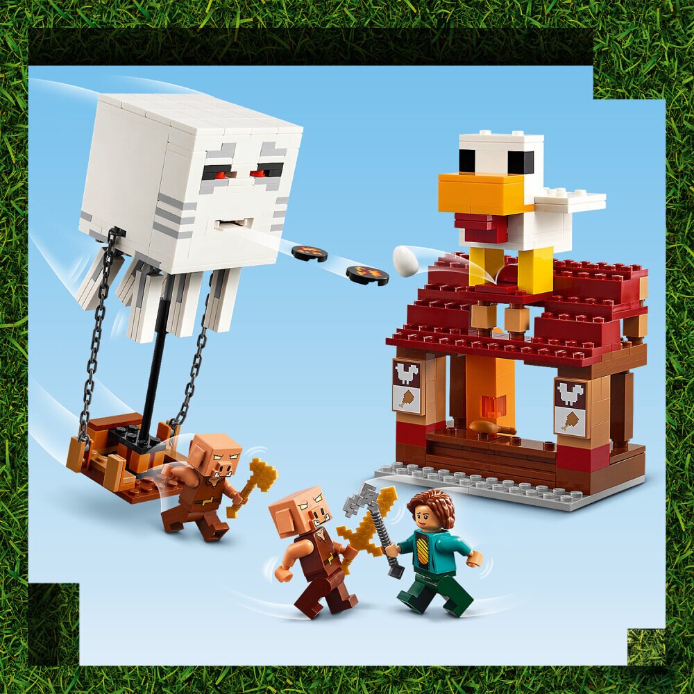 LEGO Minecraft - Hornanhenki-kuumailmapallon hyökkäys kylään 10+