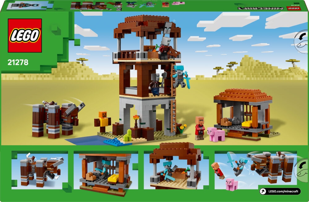 LEGO Minecraft - Ryöstelijöiden etuvartioasema ja Tuhokylvyri 9+