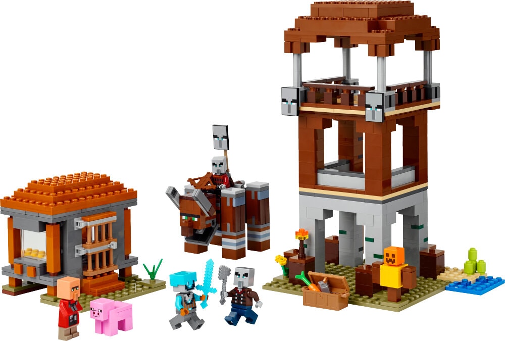 LEGO Minecraft - Ryöstelijöiden etuvartioasema ja Tuhokylvyri 9+
