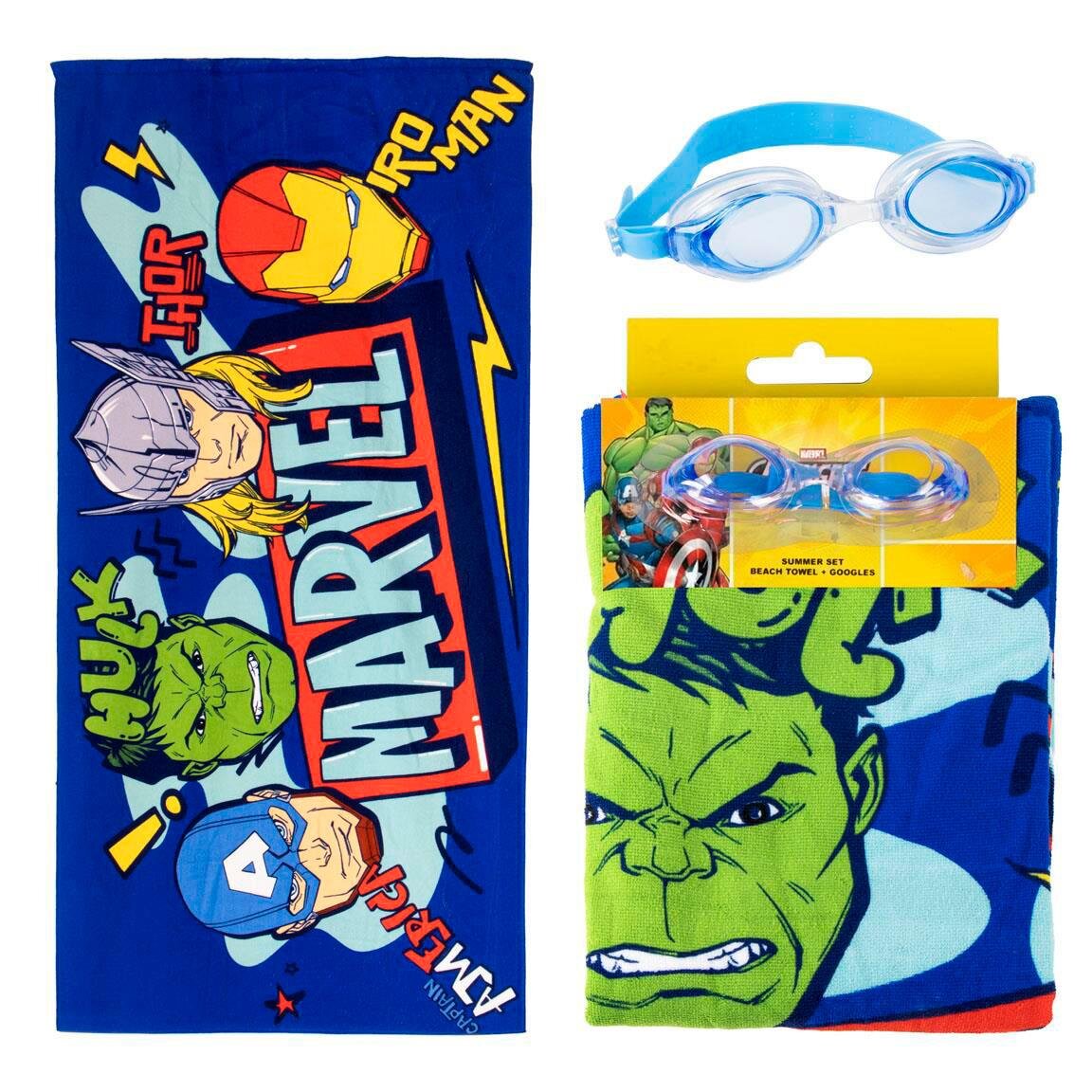 Avengers - Uimapyyhe- ja uimalasisetti