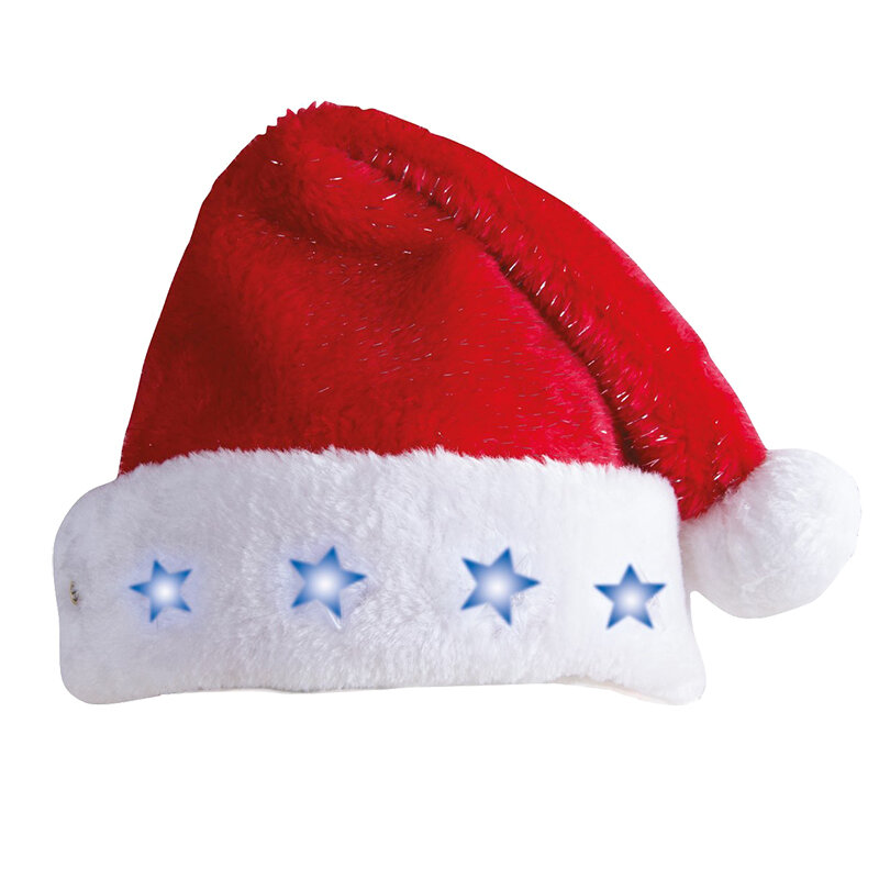 Joulupukin hattu LED-valoilla lasten koot