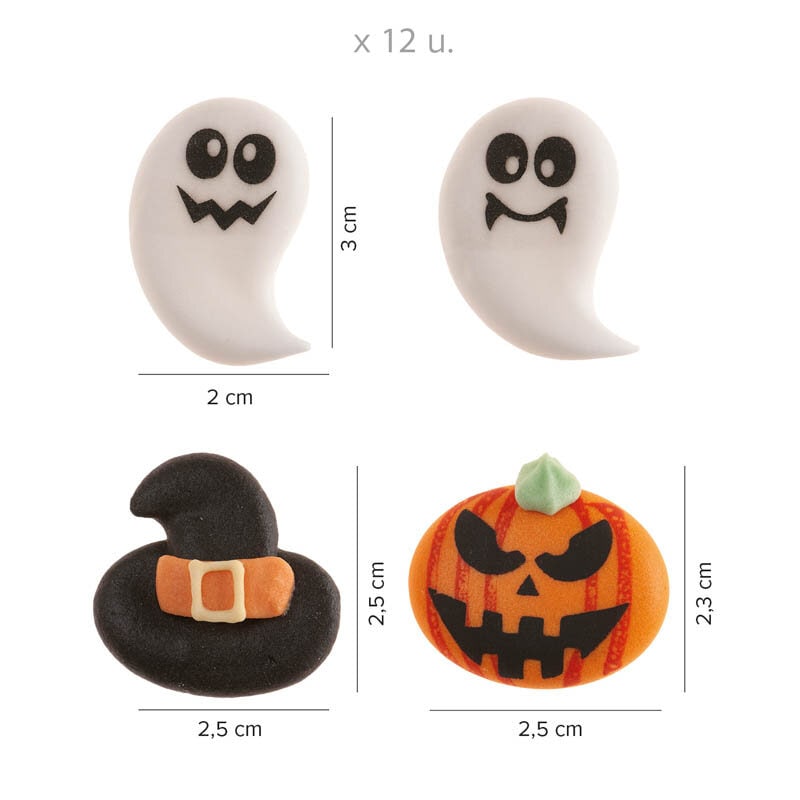 Sokerikoristeet Halloween 12-kpl
