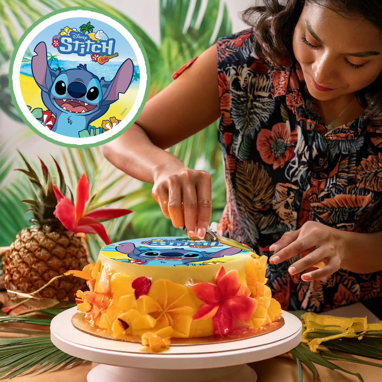 Kakkukuva Lilo & Stitch - Sokerimassa 20 cm
