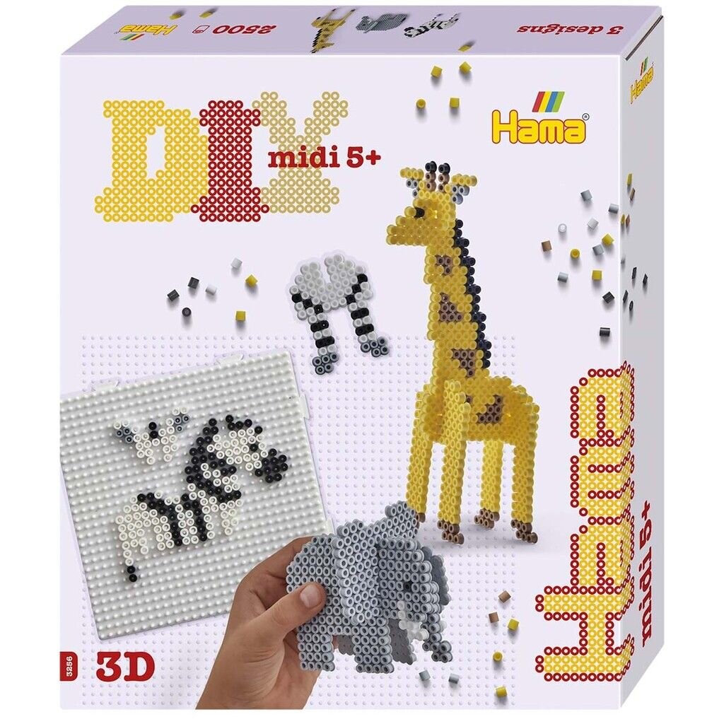 Hama - Helmisetti 3D Safarieläimet 2 500 osaa