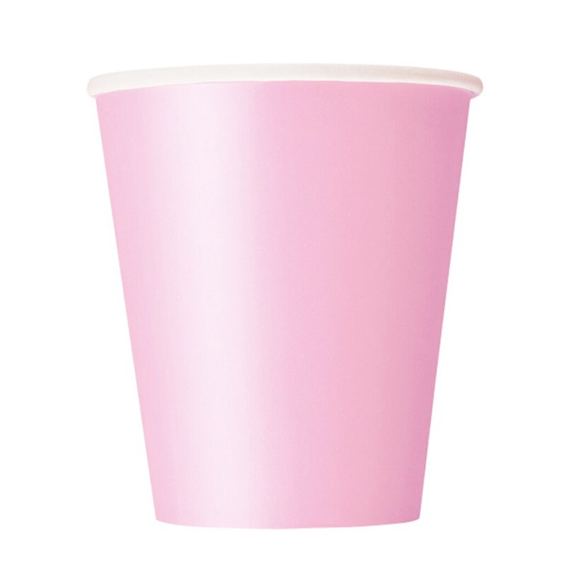 Pahvimukit 266 ml - Vaaleanpunainen 8 kpl