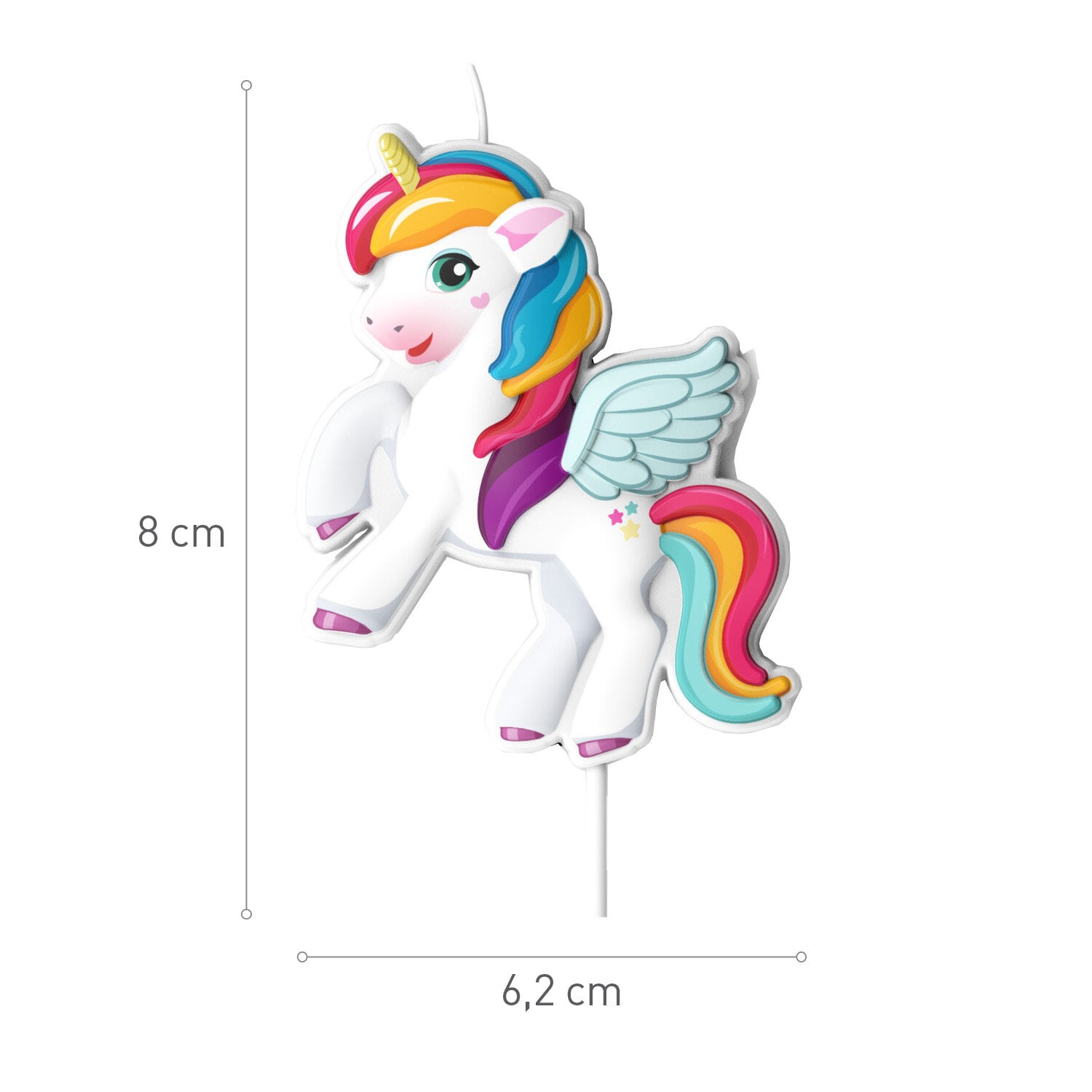 Yksisarvinen Kakkukynttilä 8 cm