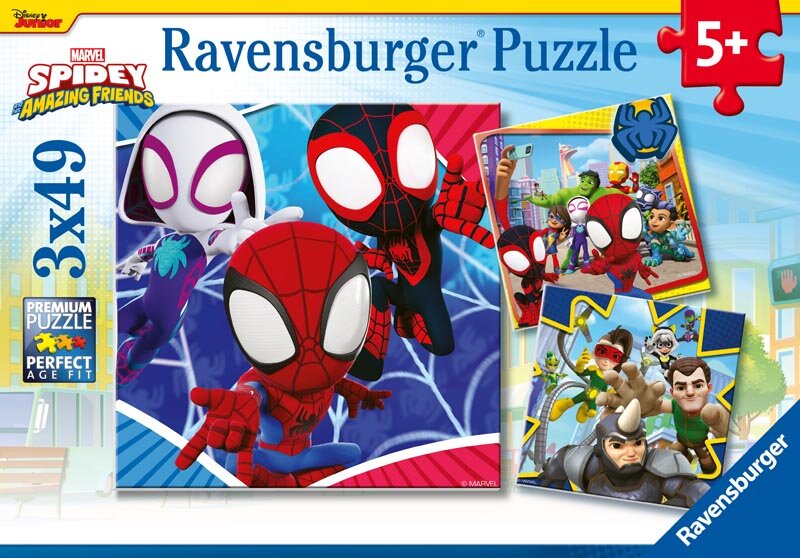 Ravensburger Palapeli - Spideyn Seikkailut 3x49 palaa