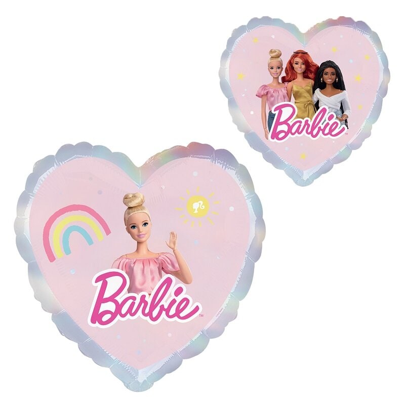 Barbie - Sydämenmuotoinen folioilmapallo 43 cm