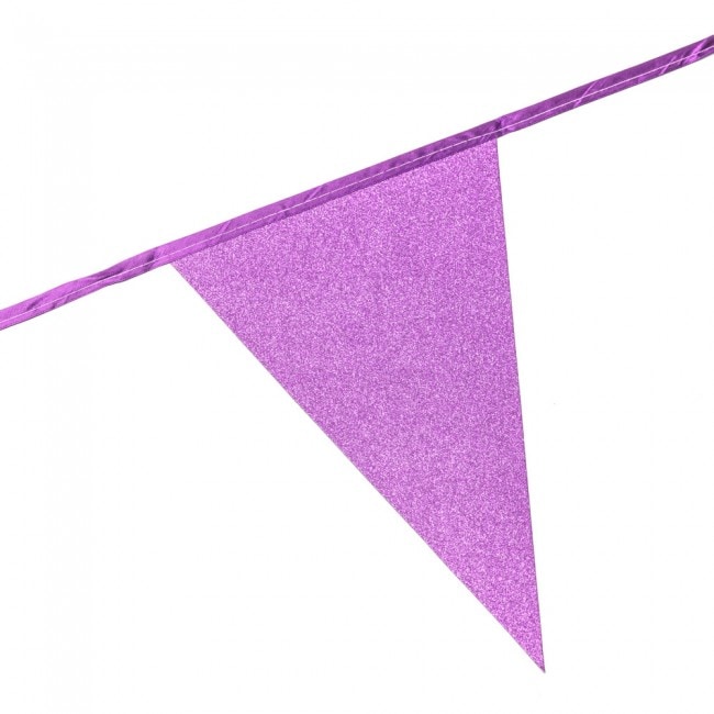 Kimaltava lippuviirinauha vaaleanpunaisena 6 m