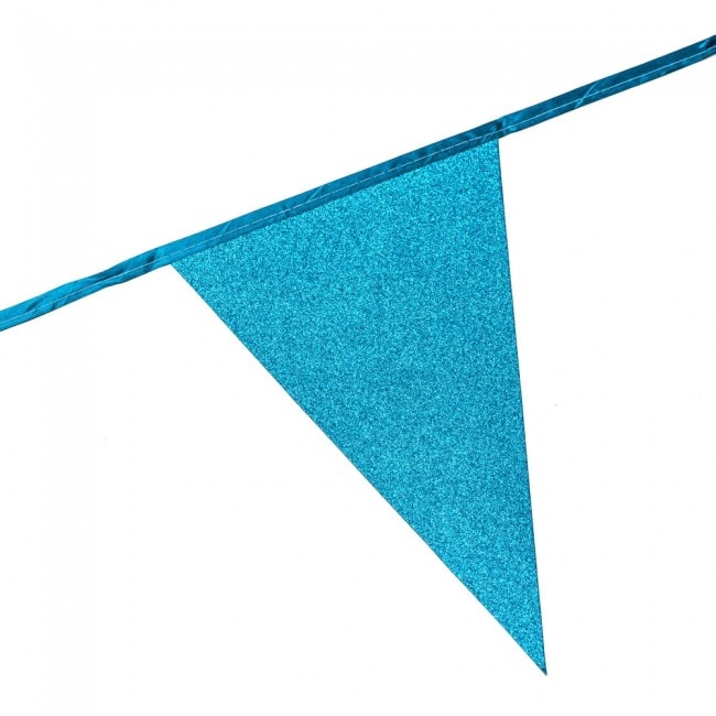 Kimaltava lippuviirinauha sinisenä 6 m