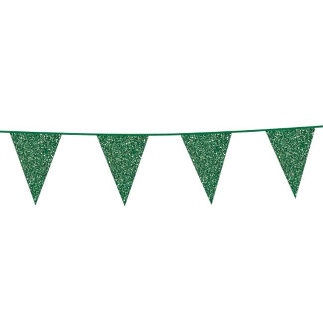 Glitterinen lippuviiri, vihreä 6 metriä
