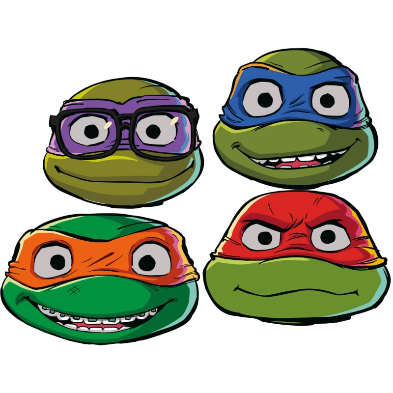 Turtles - Naamarit pahvista 6 kpl