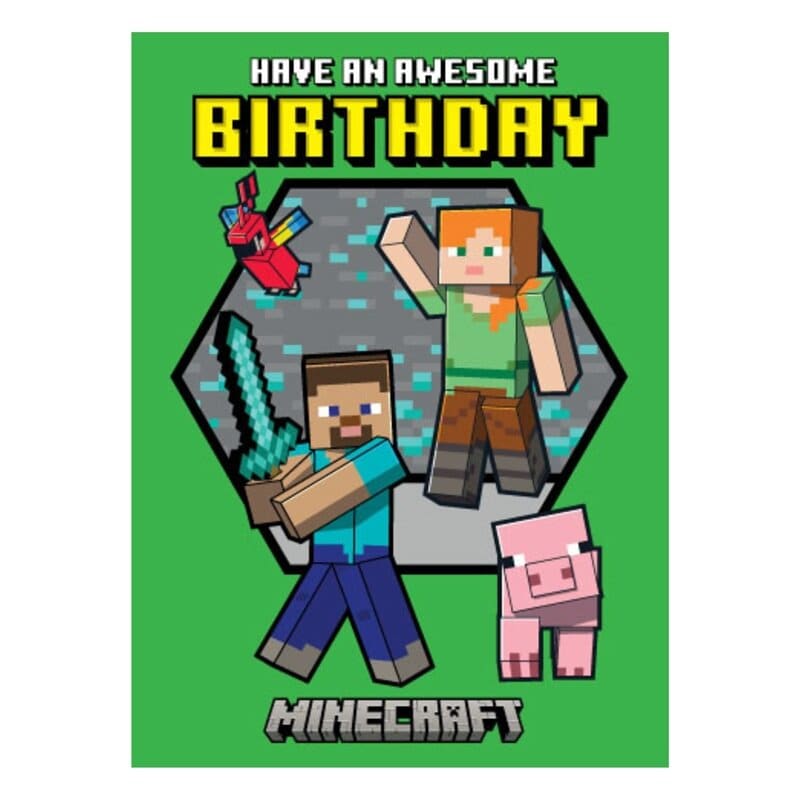 Minecraft Syntymäpäiväkortti