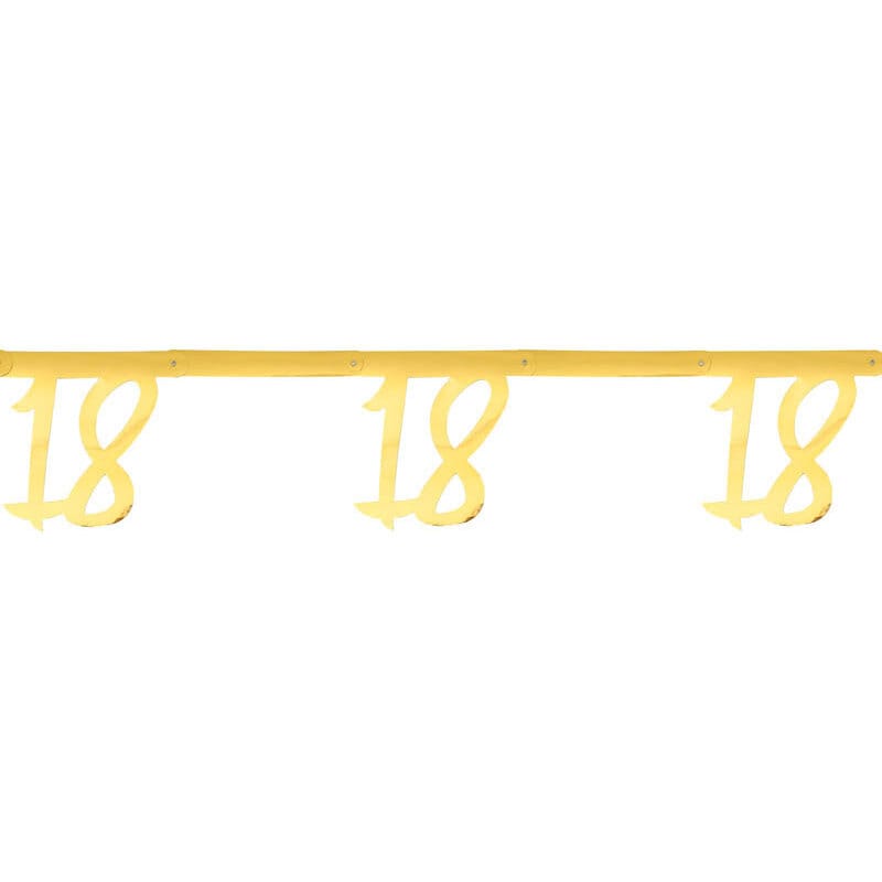 Kultainen viirinauha 18-vuotisjuhliin 250 cm