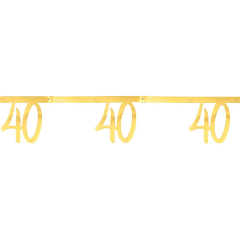 Kultainen viirinauha 40-vuotisjuhliin 250 cm
