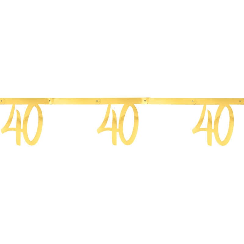 Kultainen viirinauha 40-vuotisjuhliin 250 cm