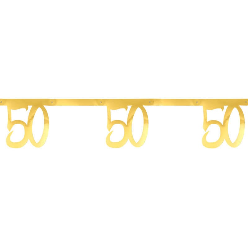 Kultainen viirinauha 50-vuotisjuhliin 250 cm
