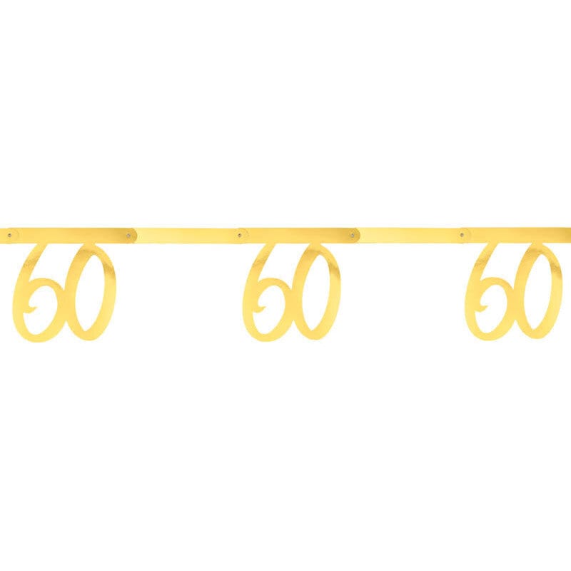 Kultainen viirinauha 60-vuotisjuhliin 250 cm