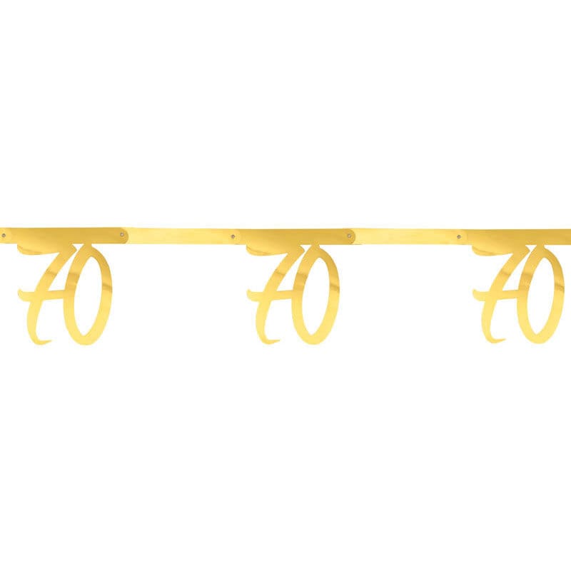 Kultainen viirinauha 70-vuotisjuhliin 250 cm