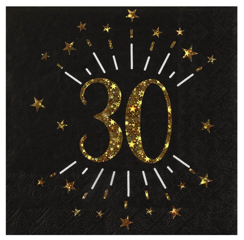 Servetit Musta & Kulta 30-vuotisjuhliin 10 kpl
