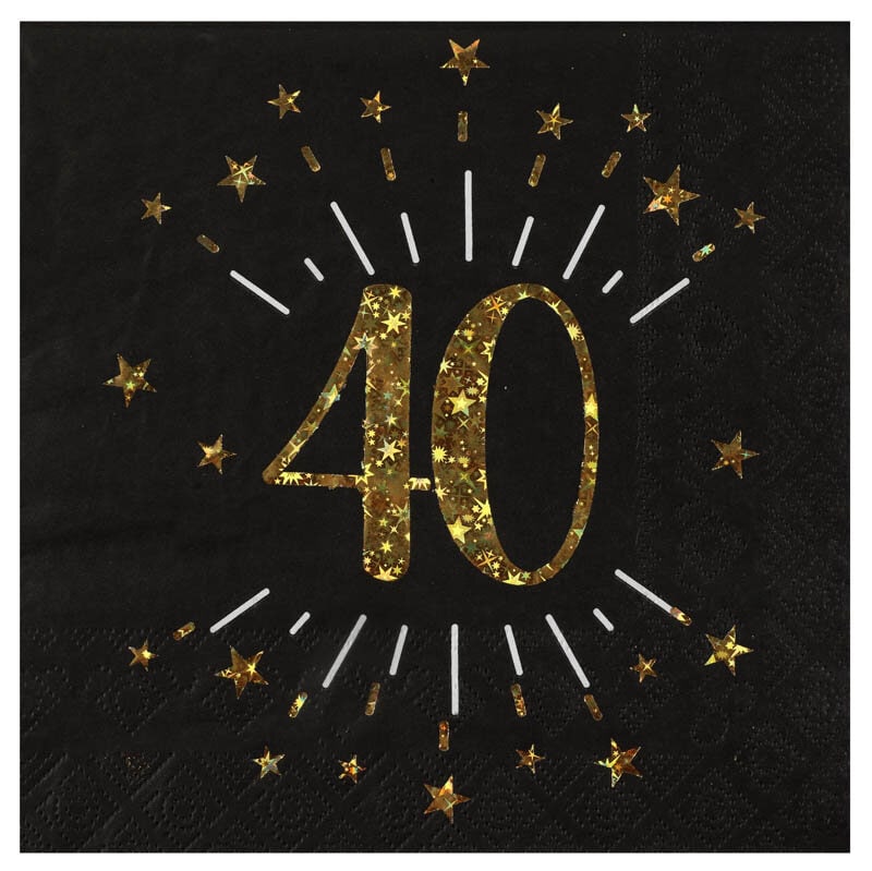 Servetit Musta & Kulta 40-vuotisjuhliin 10 kpl