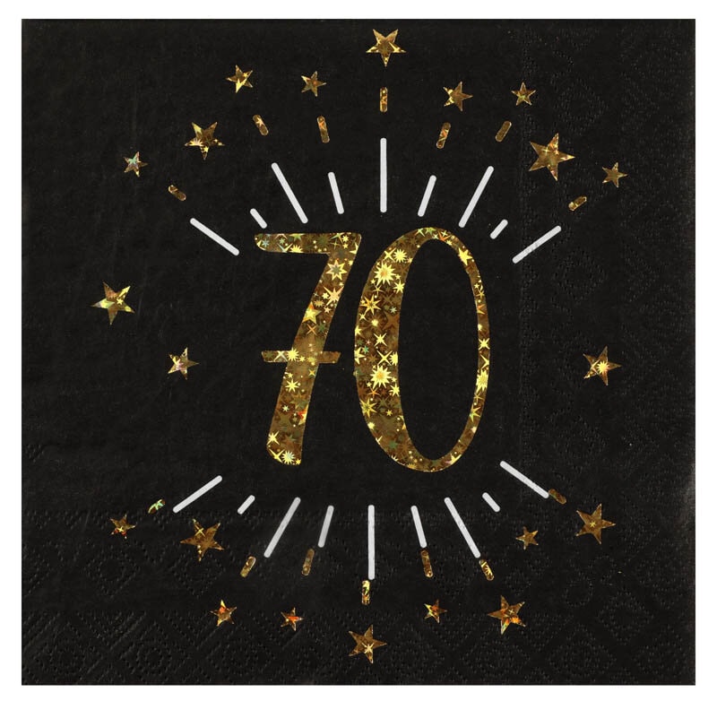 Servetit Musta & Kulta 70-vuotisjuhliin 10 kpl