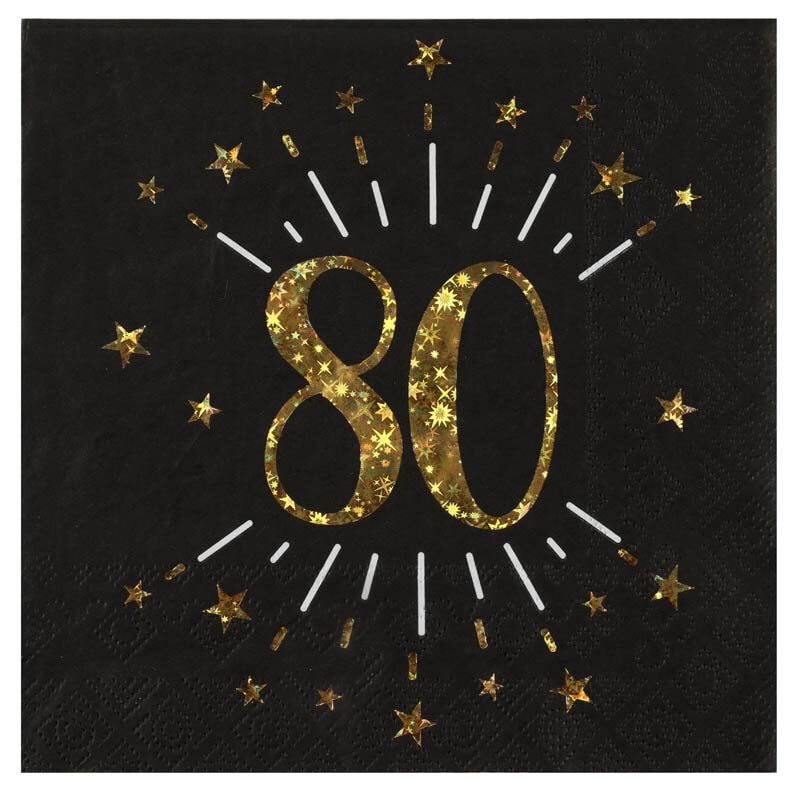Servetit Musta & Kulta 80-vuotisjuhliin 10 kpl