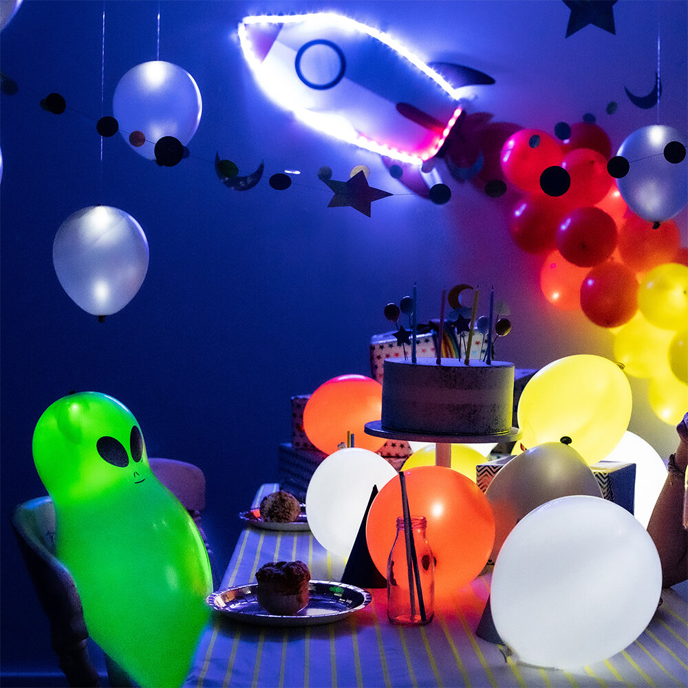 LED-ilmapallot Alien 5 kpl