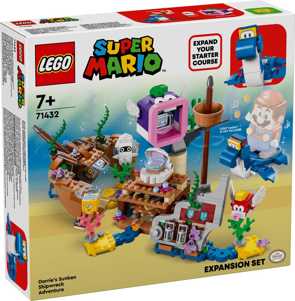 LEGO Super Mario - Dorrien seikkailu uponneella laivanhylyllä ‑laajennussarja 7+