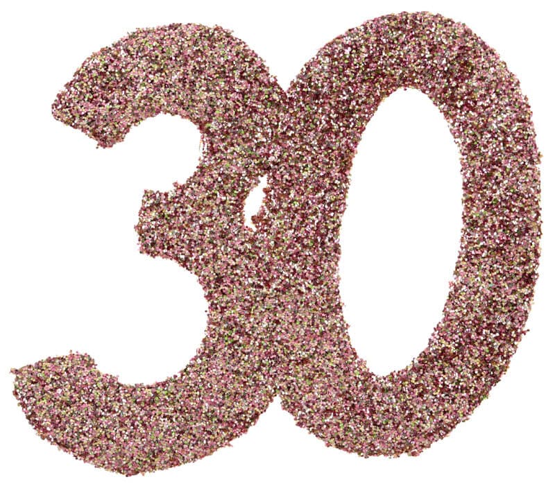 Jättikonfetti Ruusukulta 30 vuotta 6 cm 6 kpl