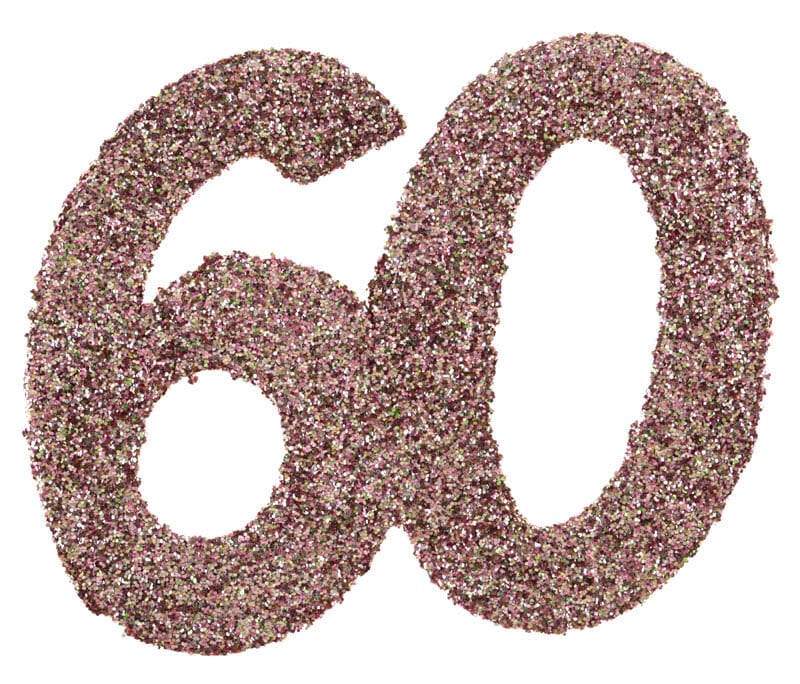 Jättikonfetti Ruusukulta 60 vuotta 6 cm 6 kpl