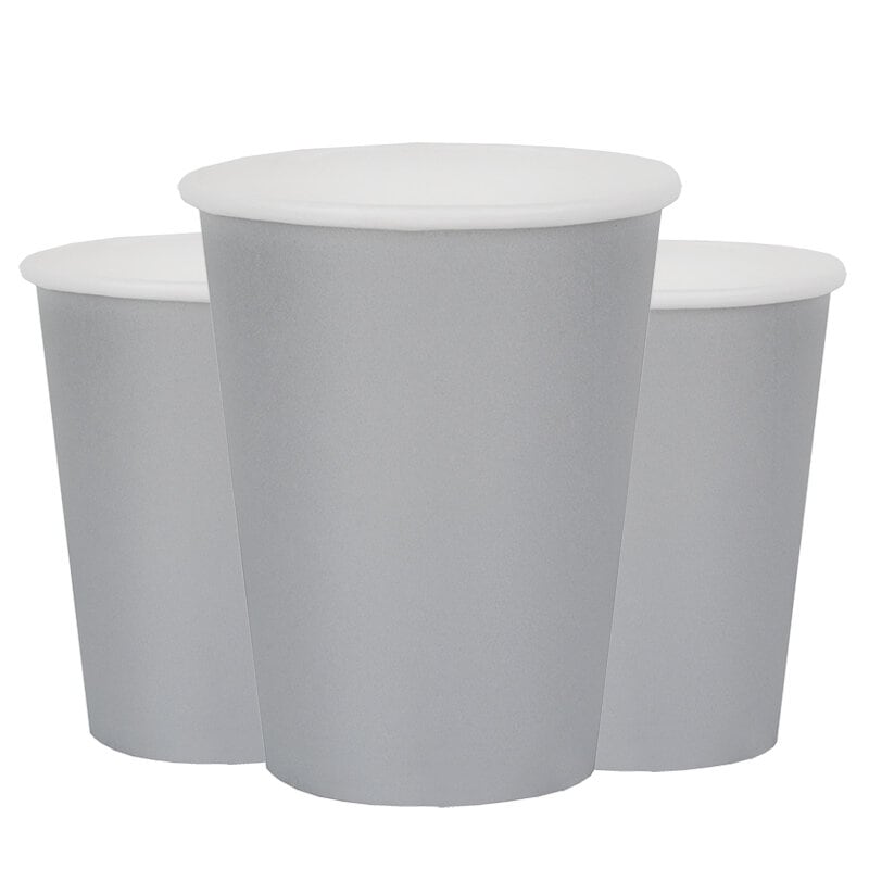 Pahvimukit 250 ml - Hopea 10 kpl