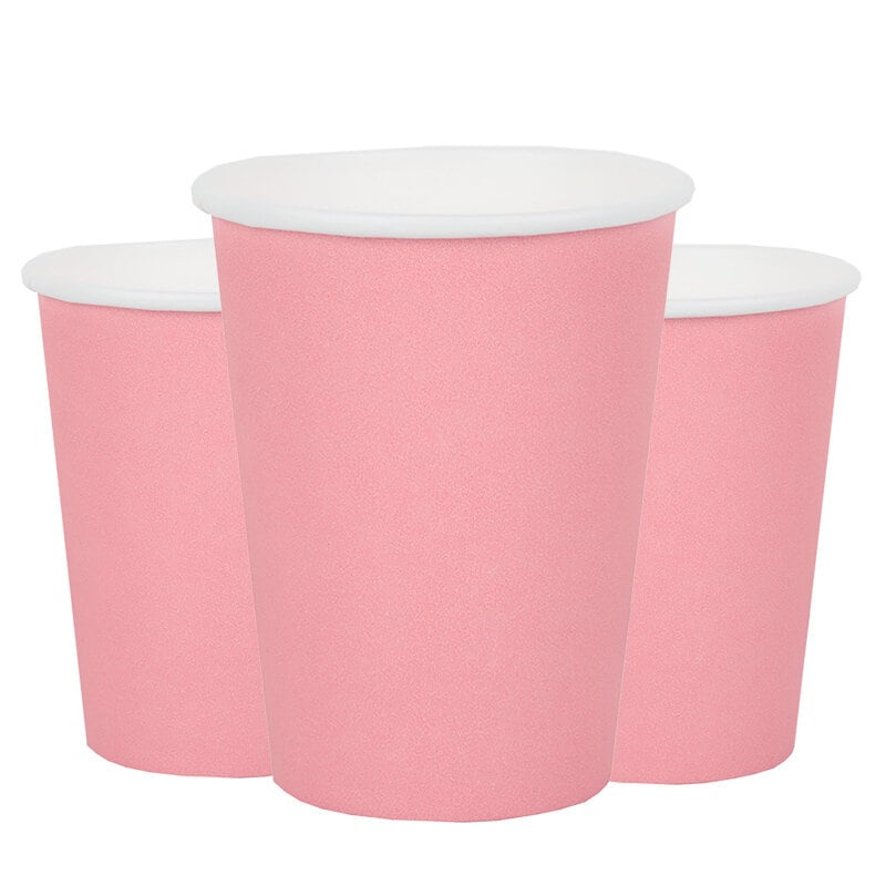 Pahvimukit 250 ml - Vaaleanpunainen 10 kpl
