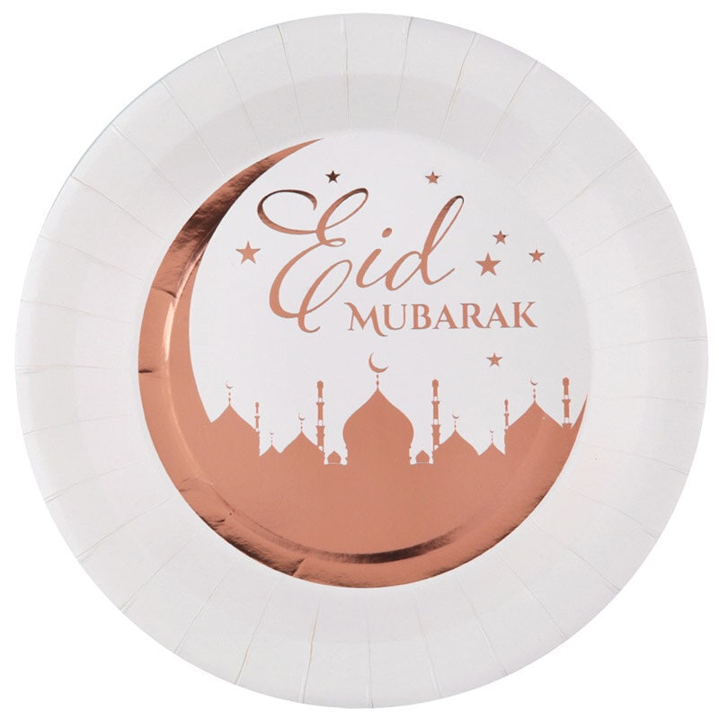Eid Mubarak - Lautaset Ruusukulta 10-pakkaus